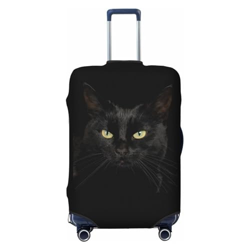 Elastic Travel Luggage Cover Printed Black Cat Double-Sided Suitcase Protector Bag,Dust-Proof Cratch-Resistant Washable Suitcase Sleeve For Kid Adult,X-Large