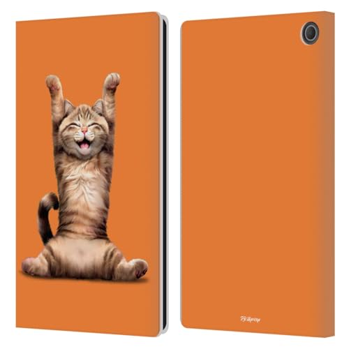 Étui portefeuille Amazon Fire Max 11 Head Case Designs Chat Heureux