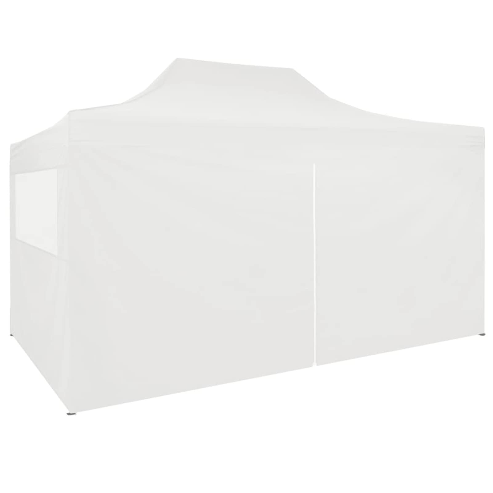 Festnight Partyzelt mit 4 Seitenwänden Faltpavillon Wasserdicht Gartenpavillon Outdoor Partyzelt 3 x 4,5 m Weiß für Familientreffen, Grillpartys, Picknicks, Camping