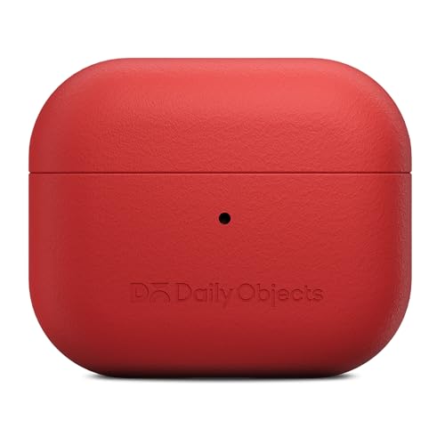 Image of Dailyobject Leatherite AirPods Case Cover Compatible with Apple Airpods Pro 2 | Durable Leatherite Material | Shock Resistant & Lightweight | Compatible Wireless Charging | Stylish Design - (Crimson)