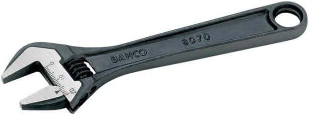 Bahco 8072 BH8072 IP Black-Finished Adjustable Wrench In Industrial Pack, Grey, 10-Inch, 30 mm