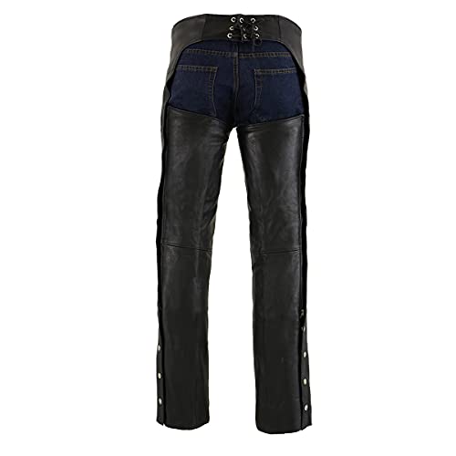 Image of Milwaukee Leather Men's Thermal Lined Premium Leather Motorcycle Bikers Riders Chaps