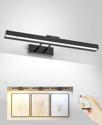 PESUTEN Picture Light Battery Operated, 16in Wireless Art Light for Paintings CCT Dimmable Recharging Battery Picture Light with Remote Control for Gallery Dartboard Art Bedroom Bathroom