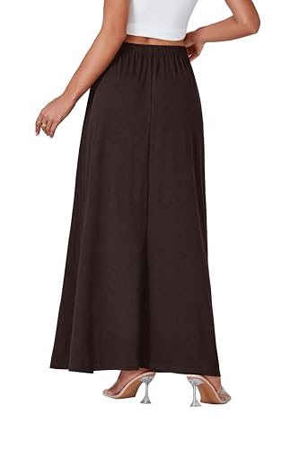 Jupe longue fluide marron pour vos balades décontractées - 2