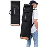 LIMSE ロング スケボー リュック ケース スケートボード バッグ パック スケボーバッグ スケボーカバー (ブラック)