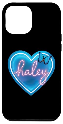 Carcasa para iPhone 12 Pro Max Haley Pink Nombre Corazón Amor Mujer Niña Amigo Personalizado