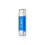 USB C Flash Drive, 32GB Type C Flash Drive(USB-A 3.0/USB-C 3.0), High Speed Dual USB Pen Drive Photo Stick for USB-C Smartphones, Tablets, PC, MacBook Pro/Air (Blue, 32GB)