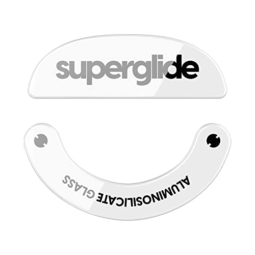 Superglide - Fastest and Smoothest Mouse Feet/Skates Made with Ultra Strong Flawless Glass Super Fast Smooth and Durable Sole for Pulsar X2 & X2 Mini Wireless Gaming Mouse (White)
