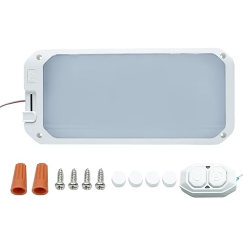 Plafonnier LED camping-car avec télécommande et trois couleurs de lumière réglables