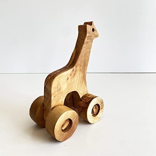 ege'deneve.com Olivenholz Spielzeug Giraffe, Holzspielzeug Giraffe, umweltfreundliches Spielzeug, handgefertigtes Holzspielzeug, Bio-Spielzeug, veganes Spielzeug