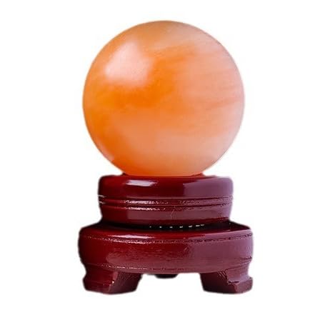 Orange Moonstone Ball with Stand, Polished Crystal Sphere for Wicca Divination Home Decoration,65~70mm Gemstone Stone