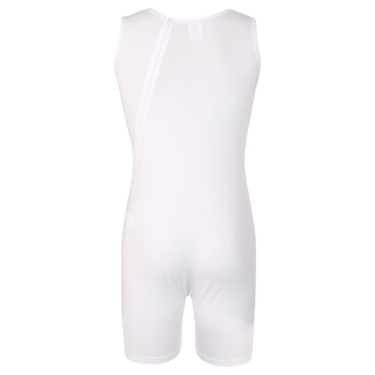 Body Sanitario con Zip Posteriore, Bianco, Maniche Corte, per Assistenza e Cura