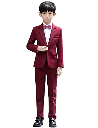 Costume garçon veste pantalon smoking enfant noir pour fête de Noël chic