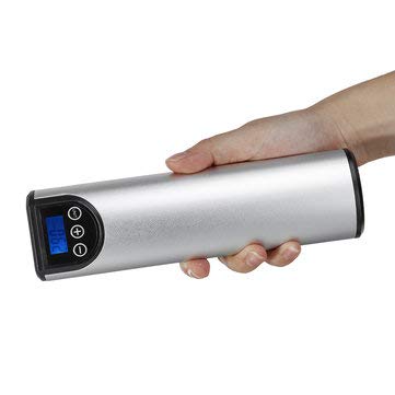 Samochodowa pompka powietrza przenośna sprężarka rowerowa bezprzewodowa ręczna LED 2000 mAh bateria - srebrna