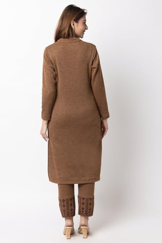 Image of ColorChakra Woolen Kurta Palazzo Set for Womens Winter wear Wool Kurti Sizes M to 4XL