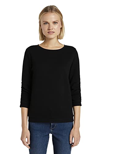 TOM TAILOR Denim Damen Sweatshirt mit Raffarm