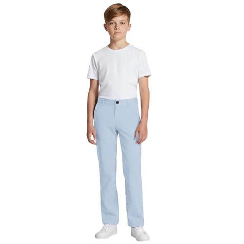 Pantalon habillé enfant stretch avec fermeture éclair fille garçon de 5 à 16 ans