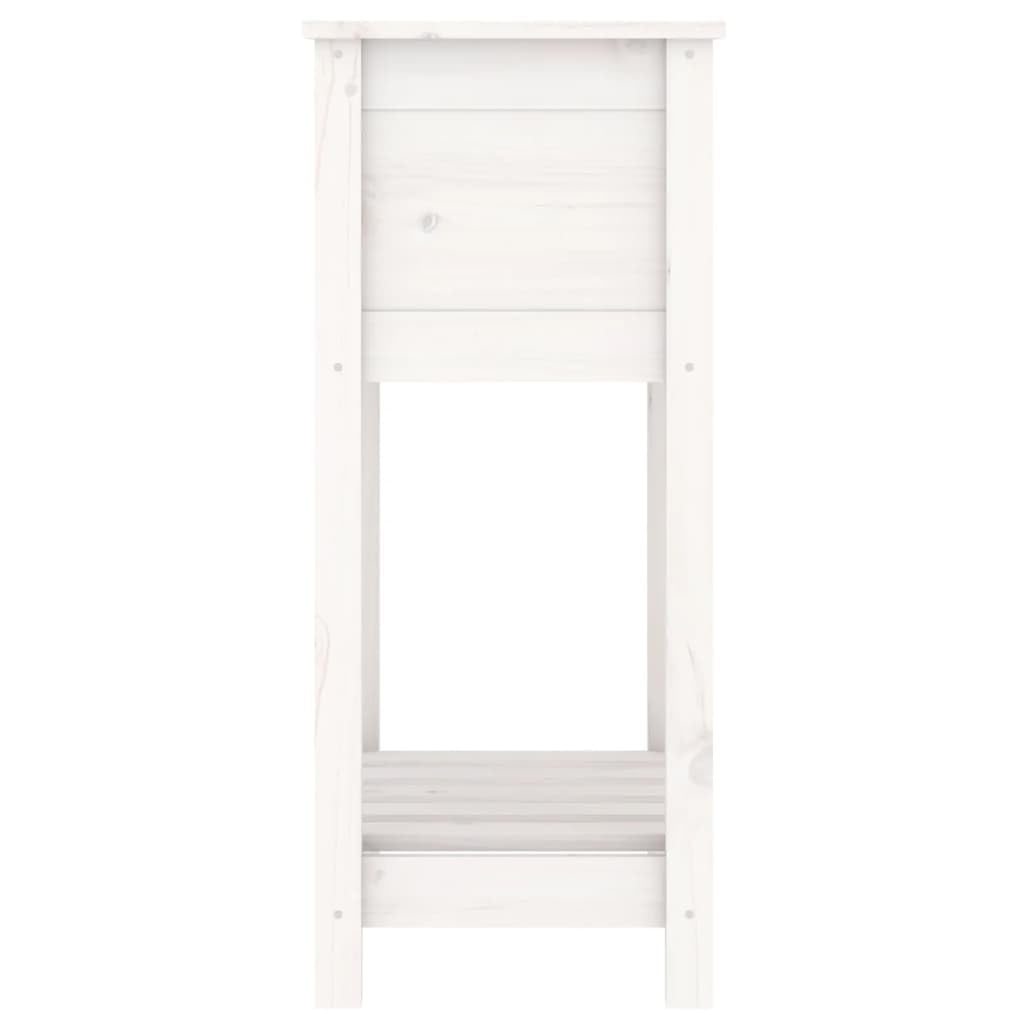 Jardinera con estante de madera maciza de pino blanco, 54 x 34,5 x 81 cm, para balcón y patio, maceta de jardín elevada con amplio espacio para plantas, hierbas aromáticas y flores,