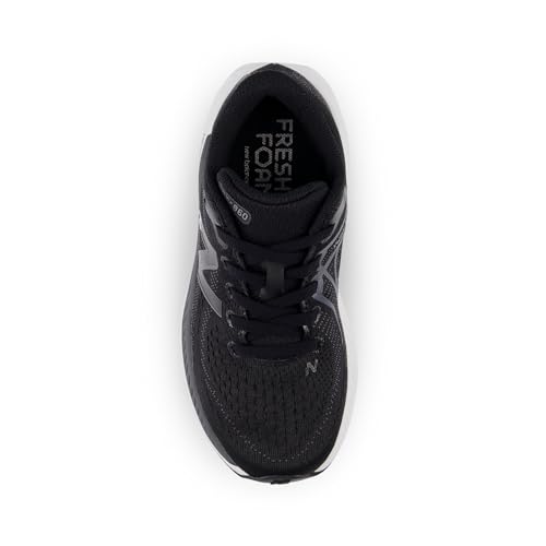 New Balance Boy's Fresh Foam X 860 V13 Lace-up Running Shoe, Black/White/Magnet, 3.5 Big Kid