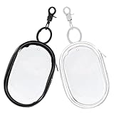 Angoily 2個透明収納バッグ 小物入れ 吊り下げバッグ キーチェーン付き 充電器 データケーブル フラッシュディスク 収納ケース