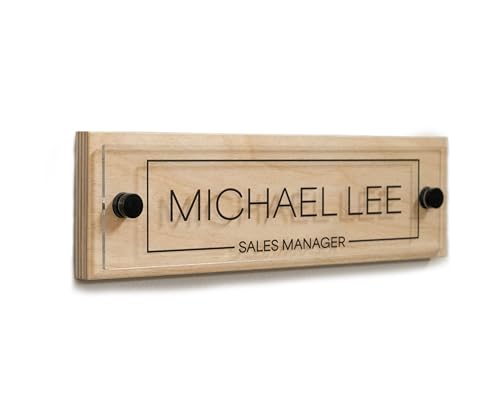 Name Plate For Wall or Door - Name Sign For Office (Birch Wood)