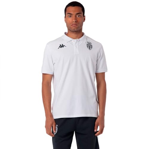 Kappa - Polo Acramy AS Monaco 24/25 pour Homme - Blanc - Taille S