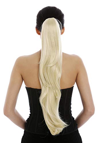 WIG ME UP-T200-88E Toupet Coda di cavallo Molto lunga Scalata Ondulata Biondo chiarissimo Biondo chiaro 60 cm