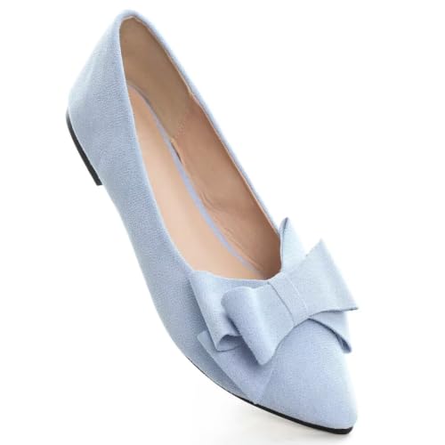 Image of TN TANGNEST Women Fashion Bowknot Flats Comfort Pointed Toe Dress Shoes