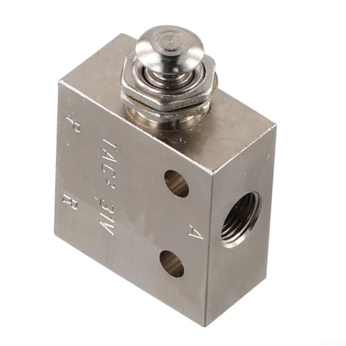 Válvula mecánica neumática de aire de 3 vías de 2 posiciones con botón pulsador y palanca de rodillo, diseño de retorno de resorte para control de flujo direccional en automatización industrial