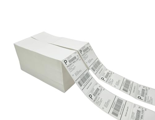 4x6 (100x150mm) Fanfold Direct Thermal Shipping Labels (2 Stacks | 4000 Labels)