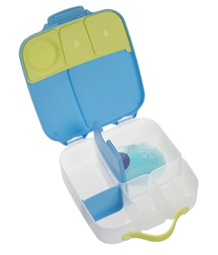 b.box Lunch Box for Kids: Bento Box w/ 4 Compartments (2 Leak Proof), Removable Divider & Gel Pack. Ideal for Big Eaters 3+. School Supplies, 8½ Cup Capacity