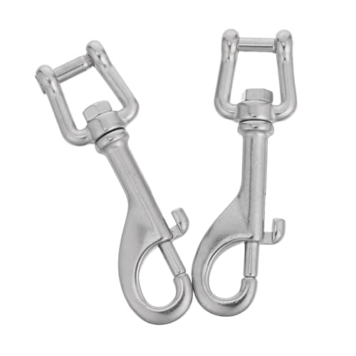 Mousquetons de plongée inox en lot de 2 pour la fixation d'équipements
