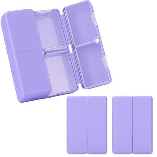 Image of FYY Travel Pill Organizer, Small Pill Box Medicine Case-2pcs Purple