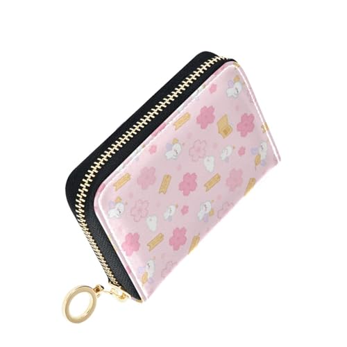 Women's Flowers Floral Cute Credit Card Holder Wallet Leather Zipper Card Case for Ladies Girls 20300565