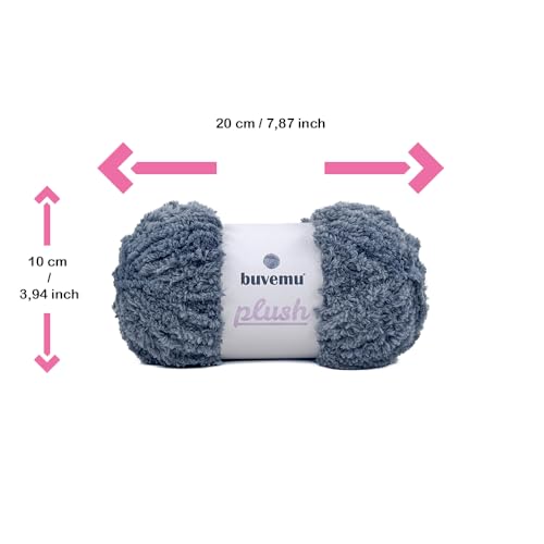Image of Plush Faux Fur Bulky Yarn, Super Soft Fluffy Fuzzy for Knitting Crocheting Crafting, 100 Gram (3.53 Ounces) 109 Yards (100 Meters) (Dark Gray)