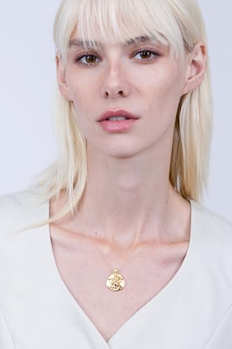 Hoops & Loops 925 Sterling Silver Beach Sand Dollar Pendant Necklace for Women, Men | Silver, Yellow Gold, Rose Gold2