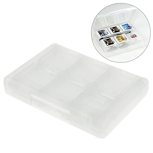 Caja de almacenamiento 28 en 1 Estuche para tarjetas de juego 3DS / 3DS / DSi/DSi XL/DSi LL/DS/DS Portacartuchos Lite Porta Cartuchos de Plástico Organizador de Tarjetas (white)
