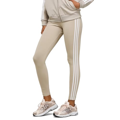 adidas Originals Classic - Mallas de 3 rayas para mujer, Beige maravilloso, XS