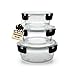 Produktbild BigDean Glasbehälter mit Deckel in 3 Größen - Mikrowellengeschirr Glas - Meal Prep Container - Runde Glasbehälter Mikrowellengeschirr Glas mit Deckel