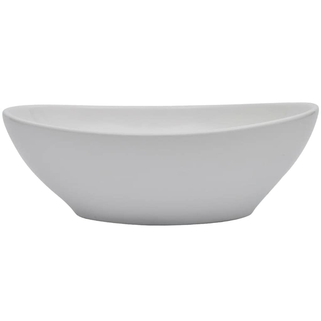 vidaXL Set Mobili da Bagno 2 pz Stabile e Durevole Elegante Mensola a Muro con Lavabo Lucido in Ceramica Rovere Piano in Truciolato e Metallo