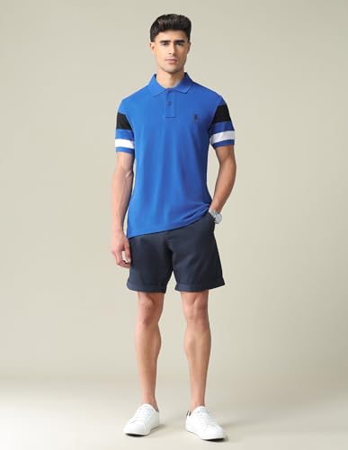 Image of U.S. Polo ASSN. Solid Slim Fit Polo T Shirts for Men - 100% Cotton, Half Sleeves Mens Tshirt