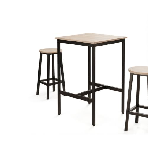 カウンターテーブル ハイテーブル 天板60×60cm 高さ91cm グレー×ブラック [4]