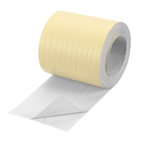 Image of uxcell 1 Roll Wood Grain Tape, 2.36 inch x 26 Ft Realistic Textured Repair Tape Self Adhesive Wood Textured Patch for Floor Wall Door Table Cabinets Desk Furniture Home Decor(Light Yellow)