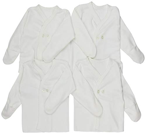 Image of ToBeInStyle Babies' 4 Pack Relaxed Fit Short or Long Sleeve Button Up Kimono Tee Swaddle Shirt