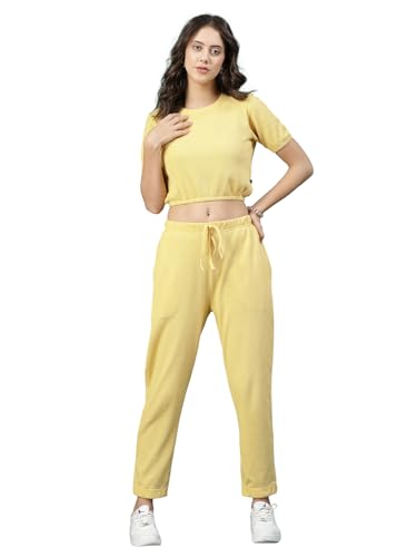 Image of Rigo Cotton Co-ord Set for Women | Round Neck, Slim Fit Tracksuit Co-ords Set for Women | Stylish Dresses for Women | Casual Wear, Beach Wear, Vacation Wear Outfit for Women