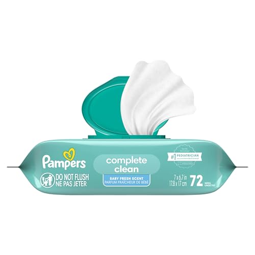pampers baby wipes complete clean baby fresh scented wipe gently cleans head to toe 72 total 1 flip-top packs