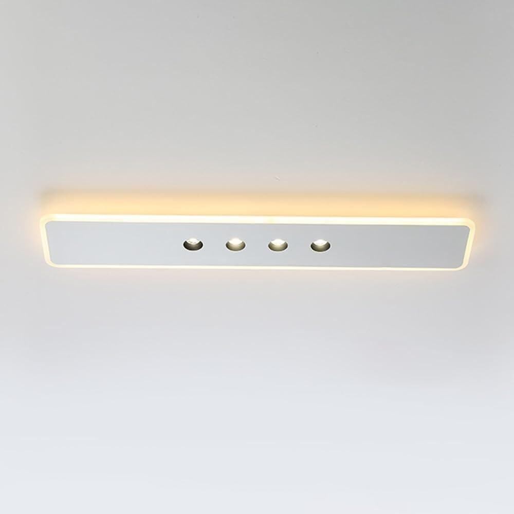 KXEcoLife Long Semi Flush Mount Ceiling Lamp Minimalist Light with Spotlight, Hallway Lighting Fixtures Modern White Chandeliers for Living Room Corridor Bedroom (Size : 80cm) Selfless