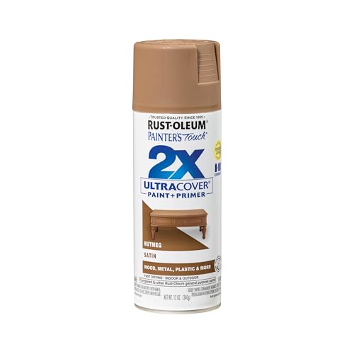 Rust-Oleum 249070 Painter's Touch 2X Ultra Cover Spray Paint, 12 oz, Satin Nutmeg