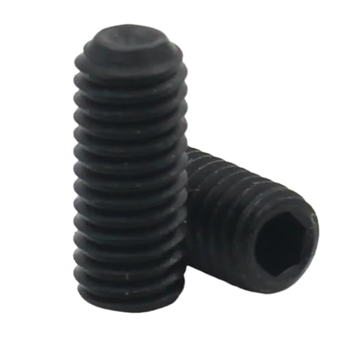 10/20/50個 M1.6〜M8 六角ソケットグラブねじ、DIN916規格 304ステンレス鋼またはグレード12.9炭素鋼セットスクリュー、機械およびDIY用(Carbon steel,5mm,M1.6-50pcs)