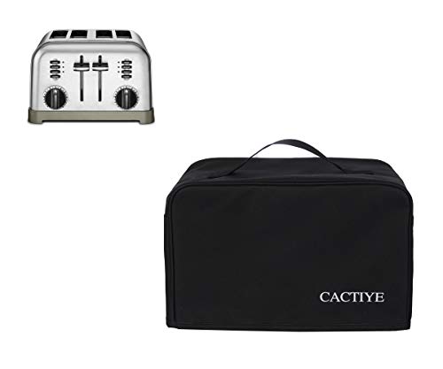 Toaster Dust Cover With Pockets Compatible With Cuisinart 4 Slice Toaster, Can Hold Jam Spreader Knife & Toaster Tongs, Dust And Fingerprint Protection, Black (12.5 * 10.5 * 7.5, Black) #TOP2